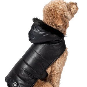 Justice Pet Reversible Puffer Jacket, Black, Small
